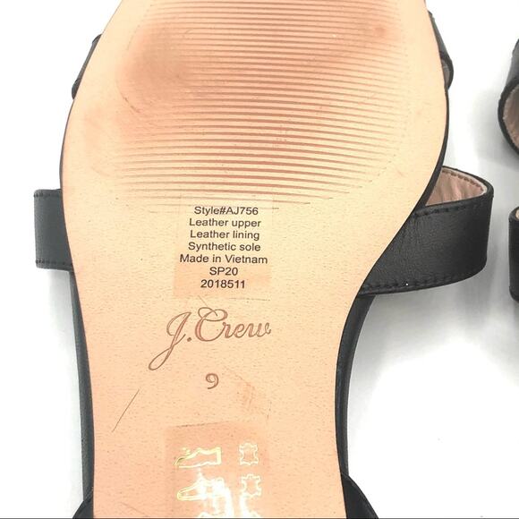 J.Crew Women's Black Abbie Cross Strap Sandals Sz 9 - Picture 6 of 11